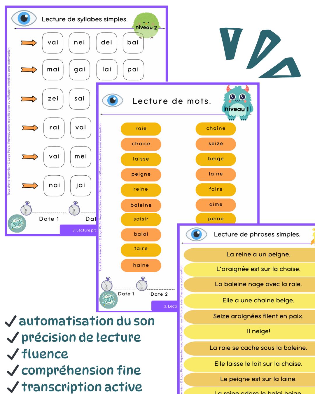 Lecture en vue - fichier lecture - sons "ei/ai"