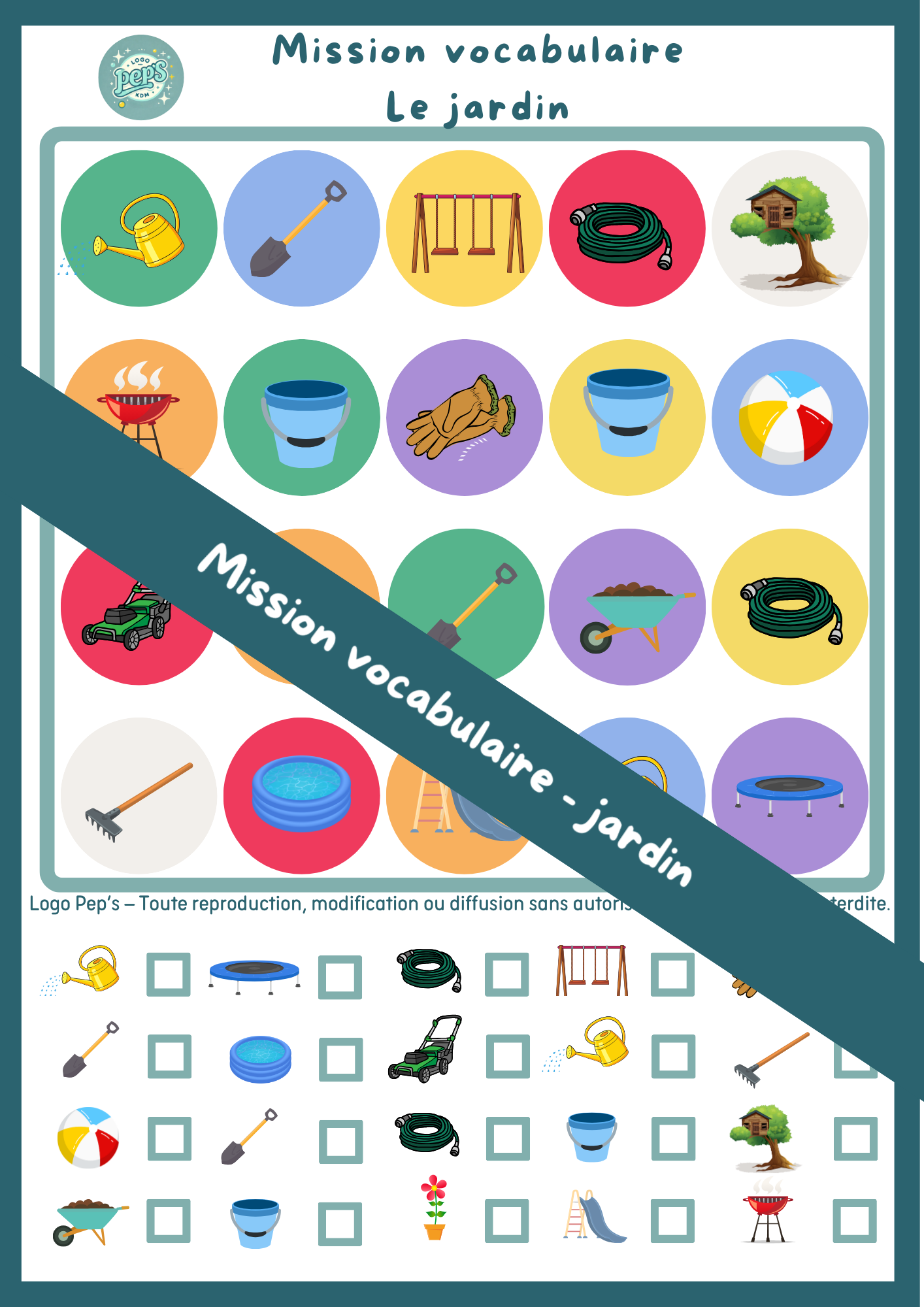 Mission Vocabulaire – Jardin (6 jeux • Maternelle – CP–CE1)