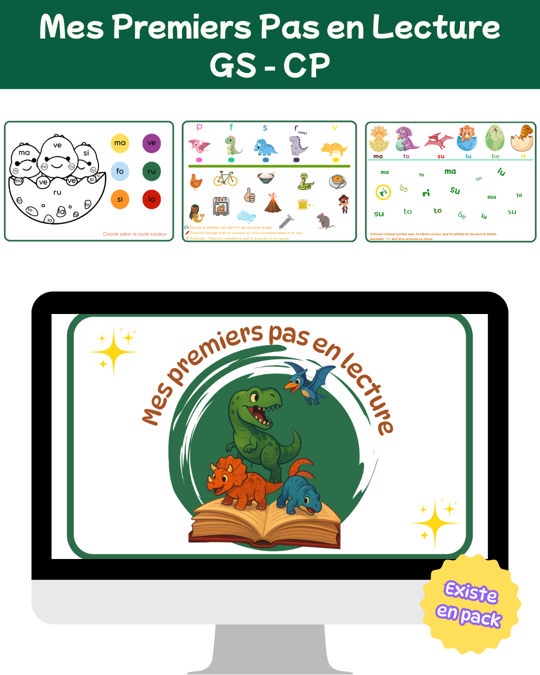 Mes premiers pas en lecture - thème dinosaure