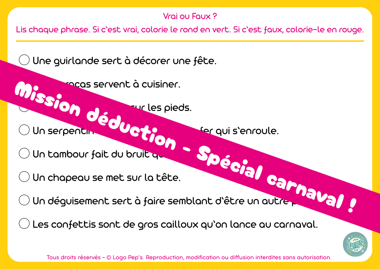 Mission déduction - Spécial carnaval