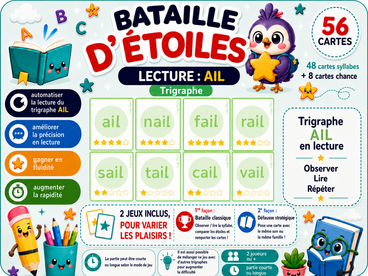 Pack Bataille d’étoiles : Digraphes et Trigraphes