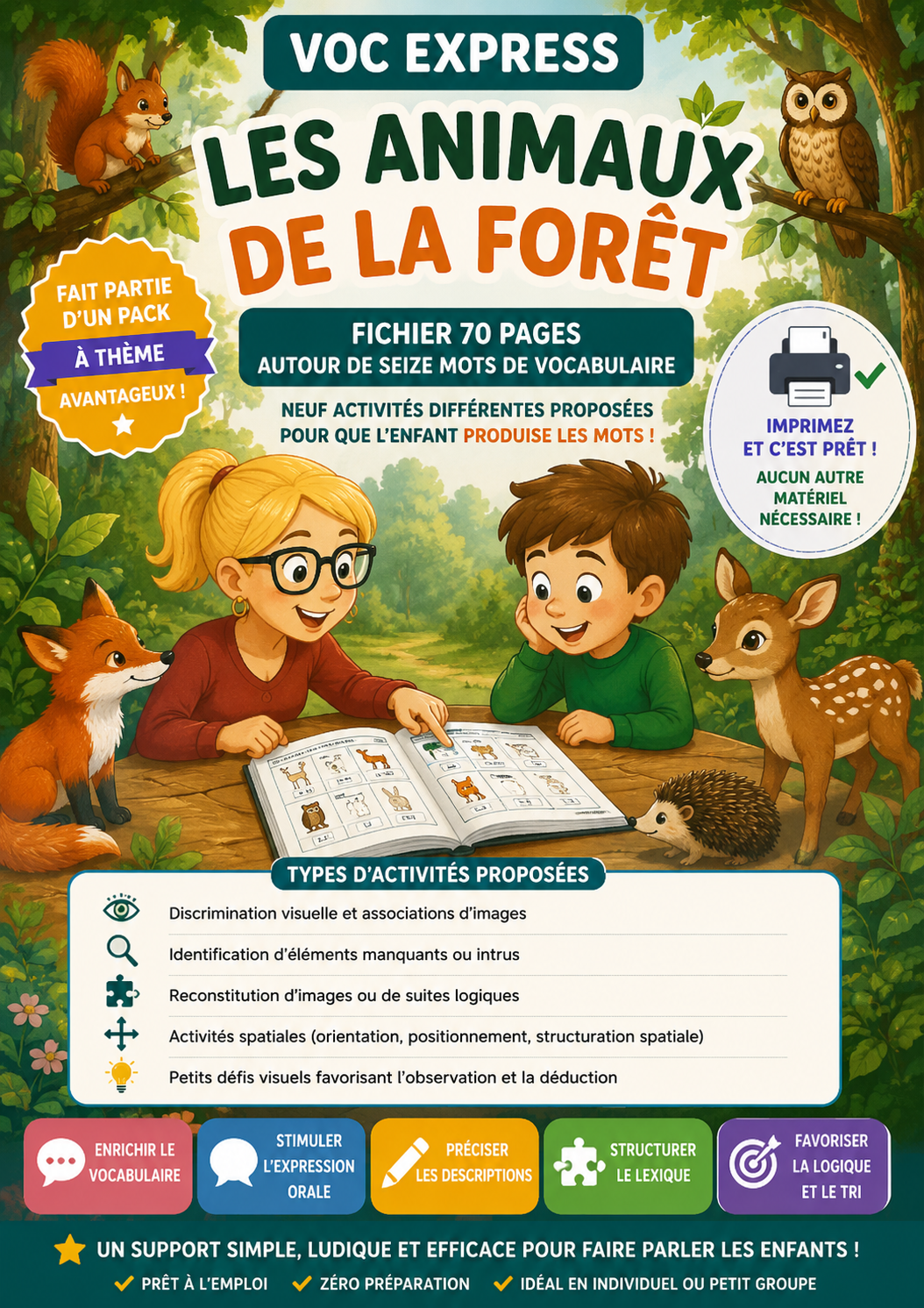 Voc express - les animaux de la forêt