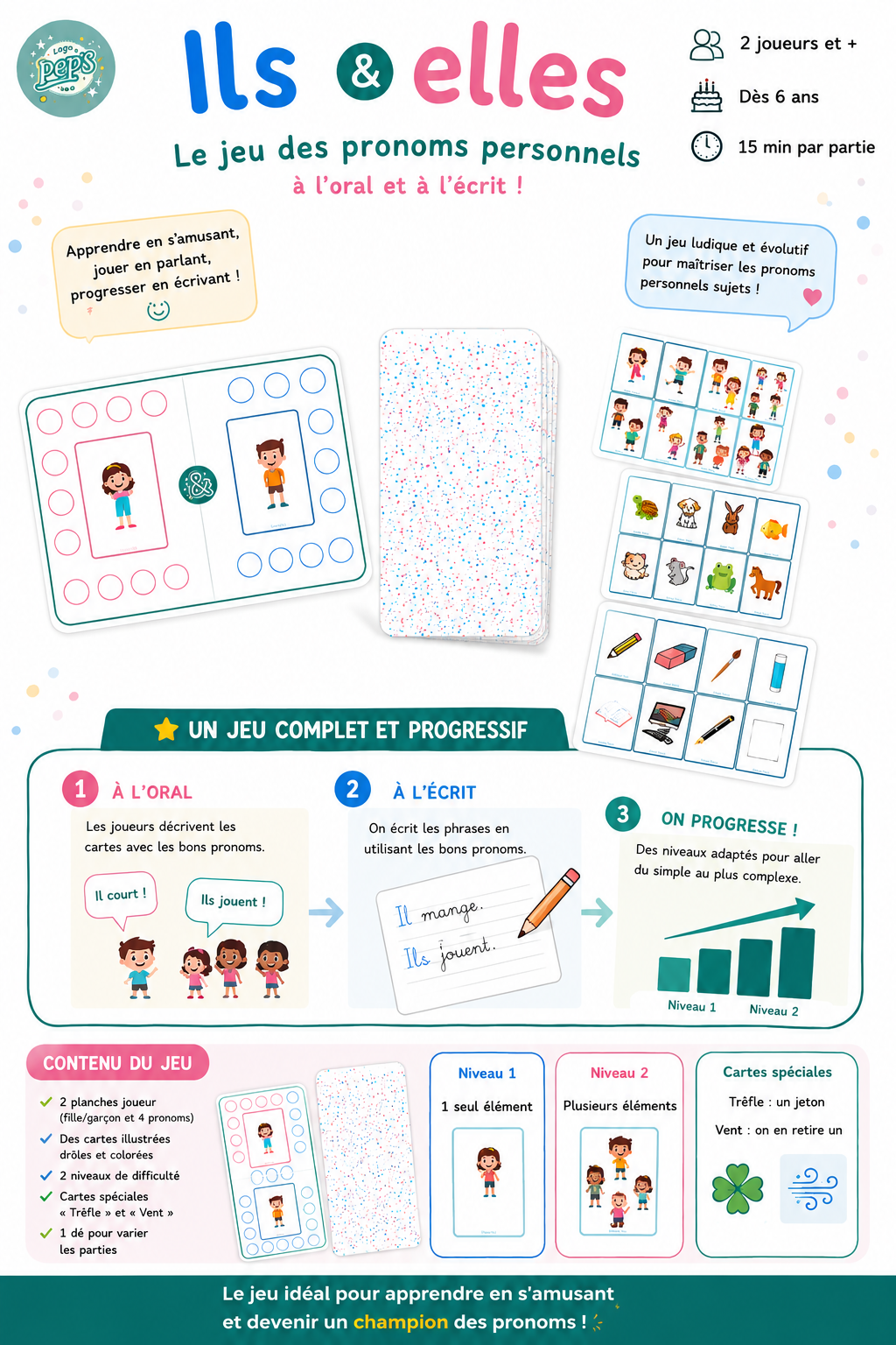 Choisis le bon pronom ! – Jeu progressif il / elle / ils / elles