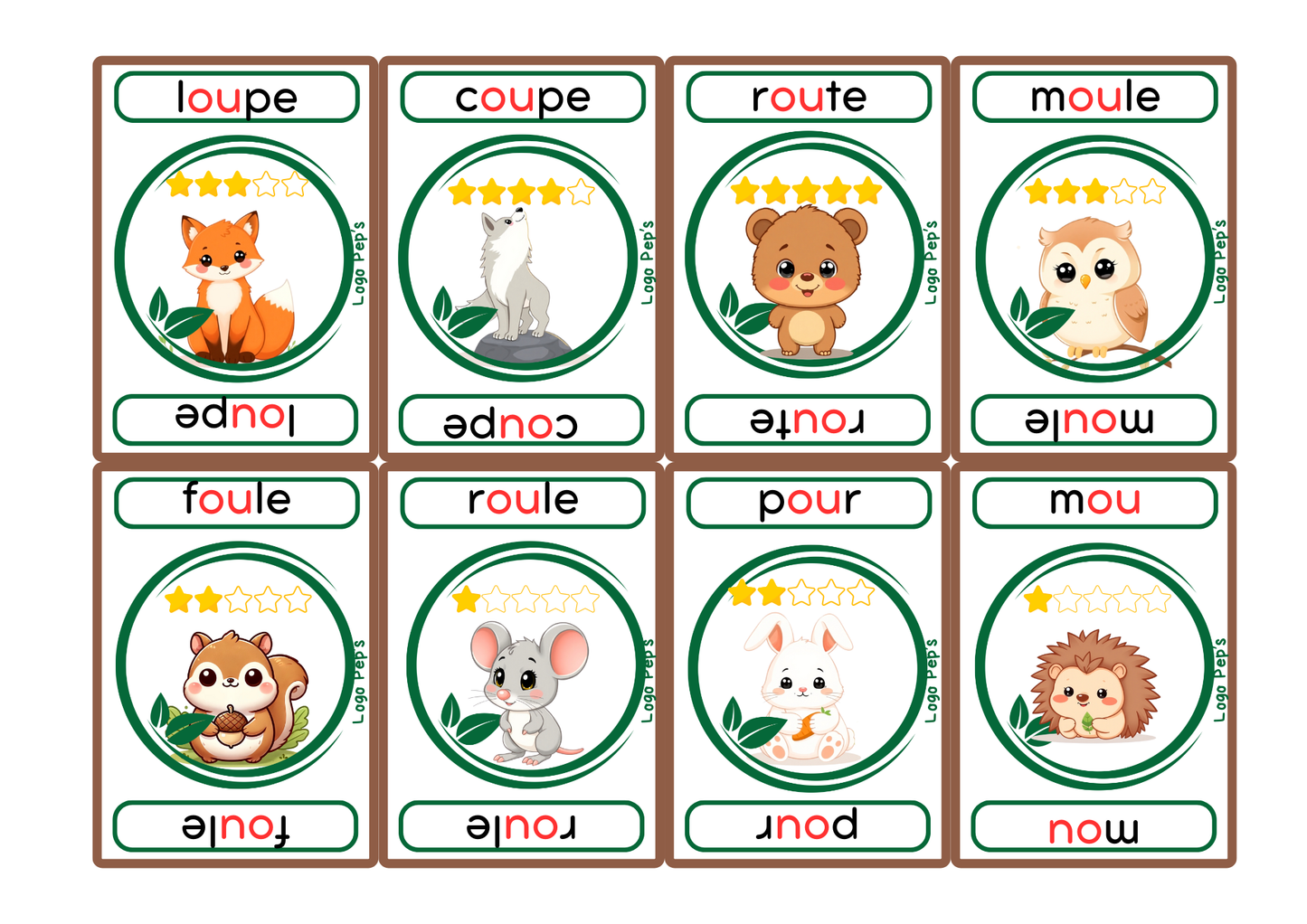 Bataille d'étoiles - Son "ou" - 50 cartes