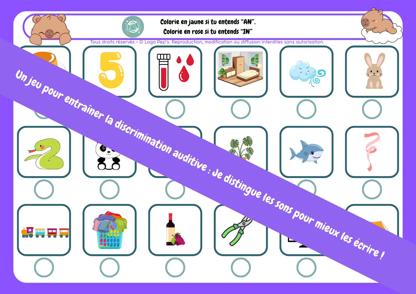 Lance et colorie - IN / AN