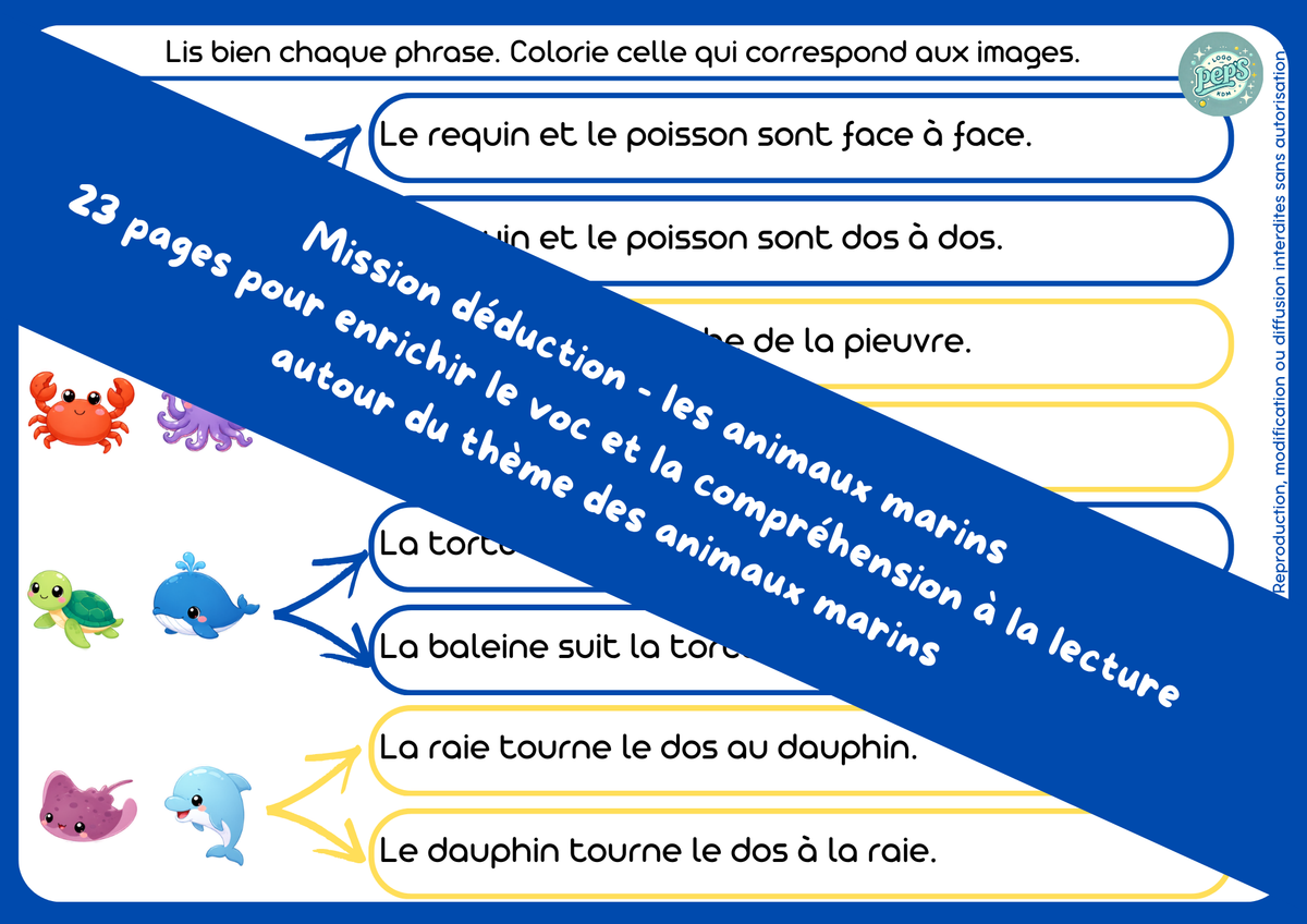 Mission déduction - Les animaux marins