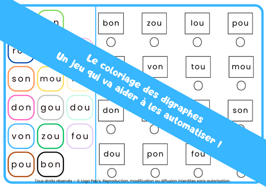 Colori'digraphes – Jeu de lecture (10 planches)