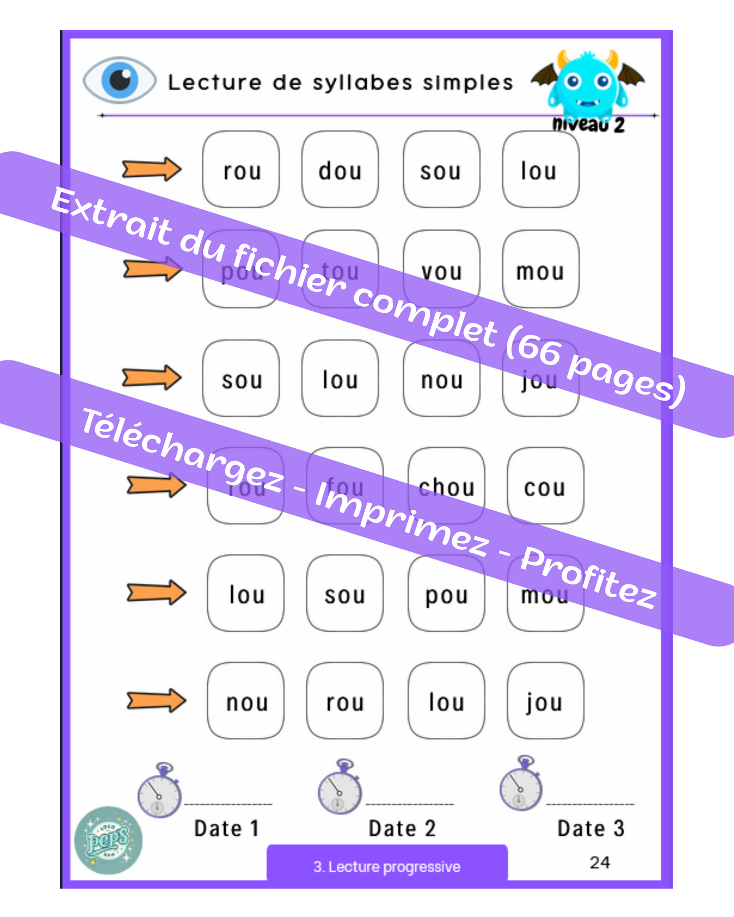 Lecture en vue - son "ou" - fichier lecture