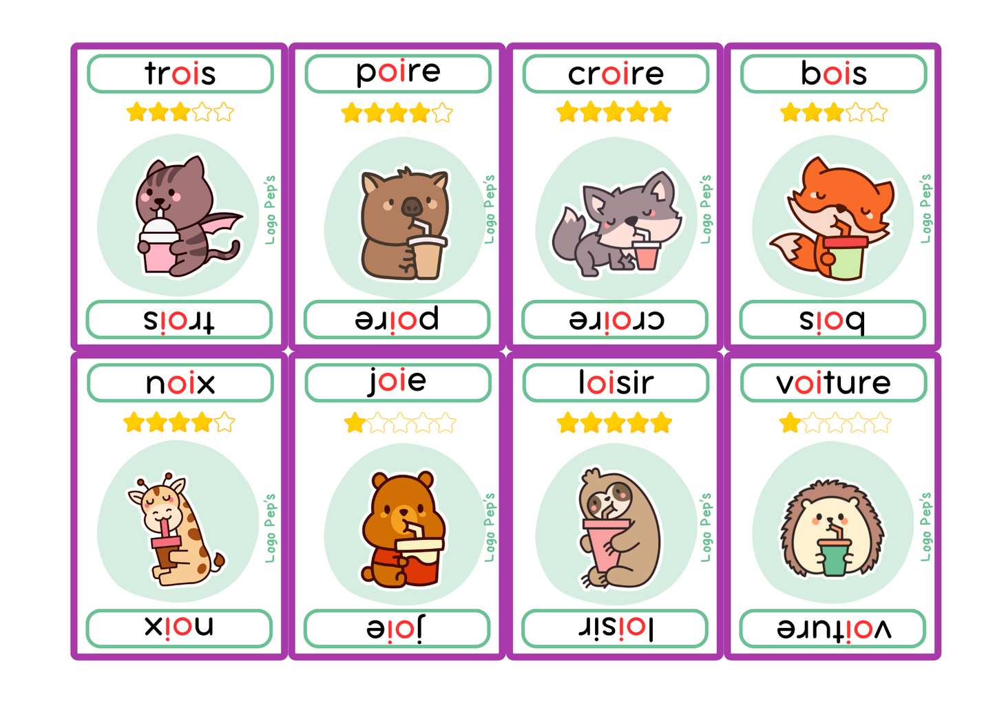 Bataille d'étoiles – Sons OI / OIN (50 cartes)