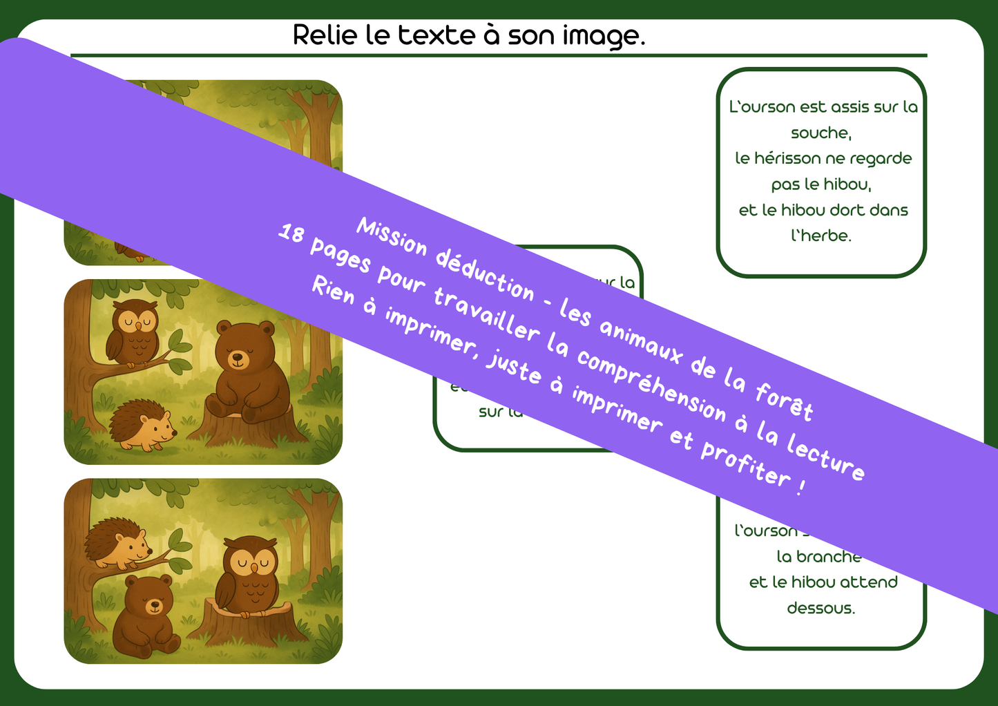 Mission déduction - les animaux de la forêt
