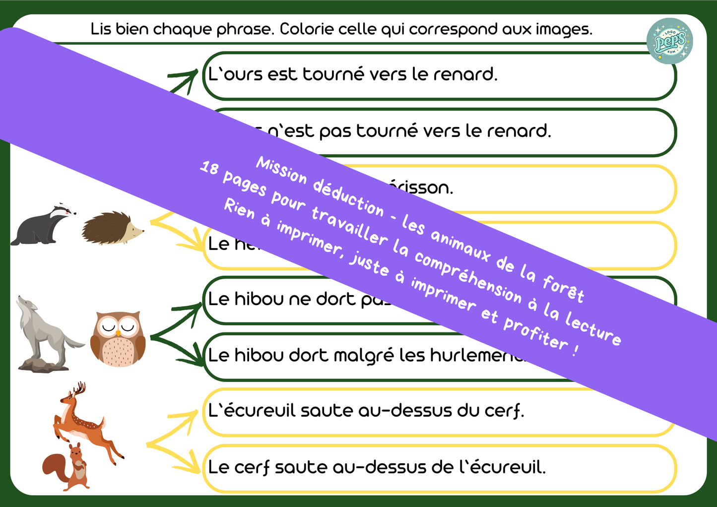 Mission déduction - les animaux de la forêt