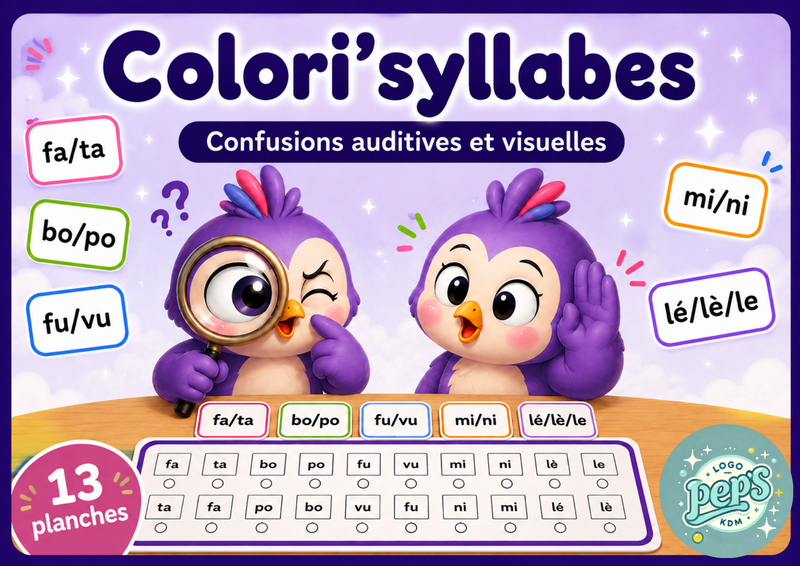 Colori’syllabes : Confusions auditives et visuelles
