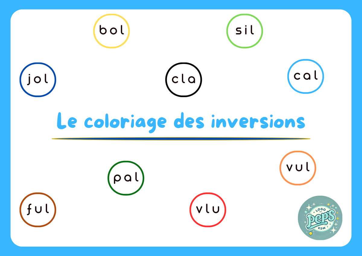 Les Inversions Le jeu du coloriage des inversions – Logo Pep's