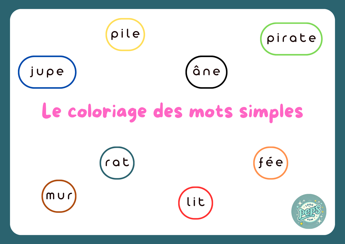 Le coloriage des mots simples