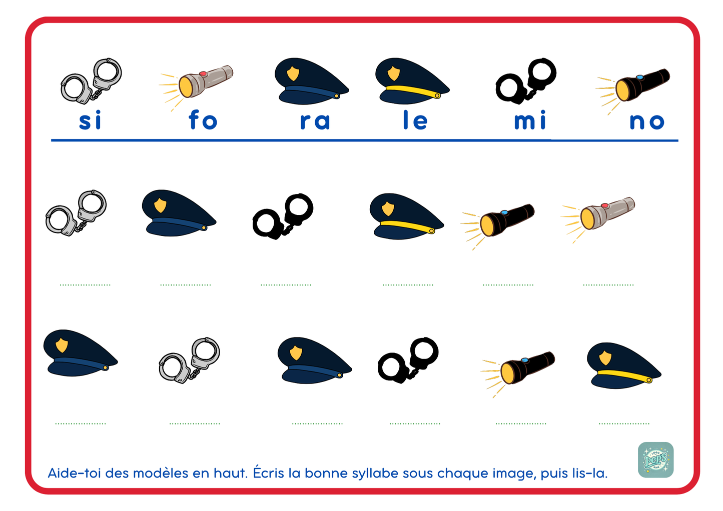 Mes premiers pas en lecture - thème pompiers / policiers