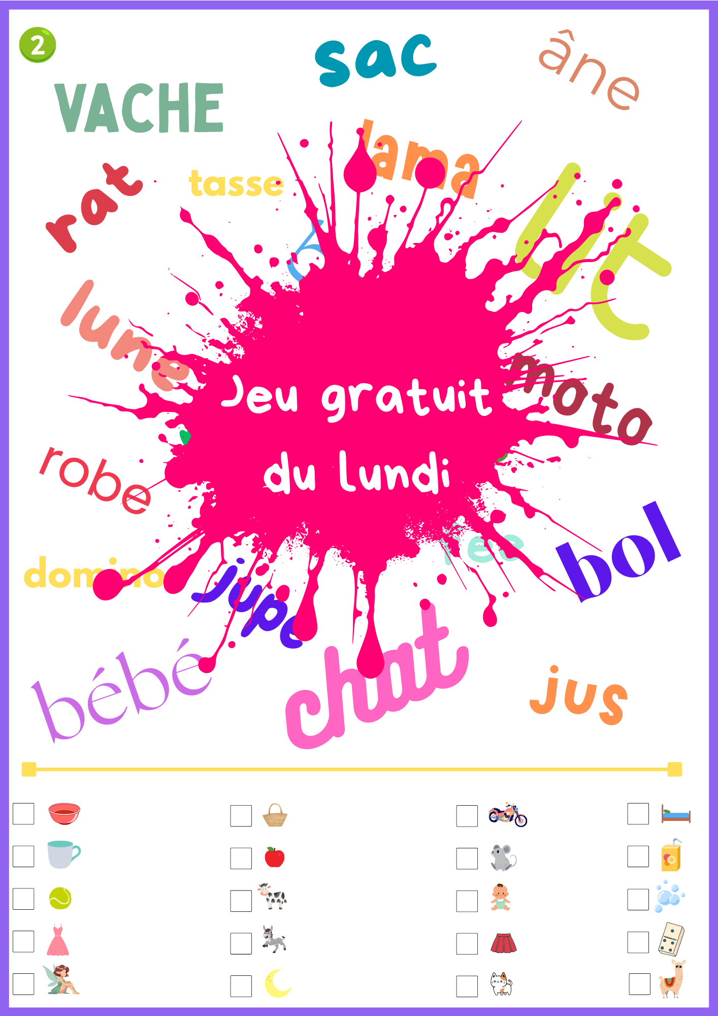 Jeu : lire & écrire des mots simples