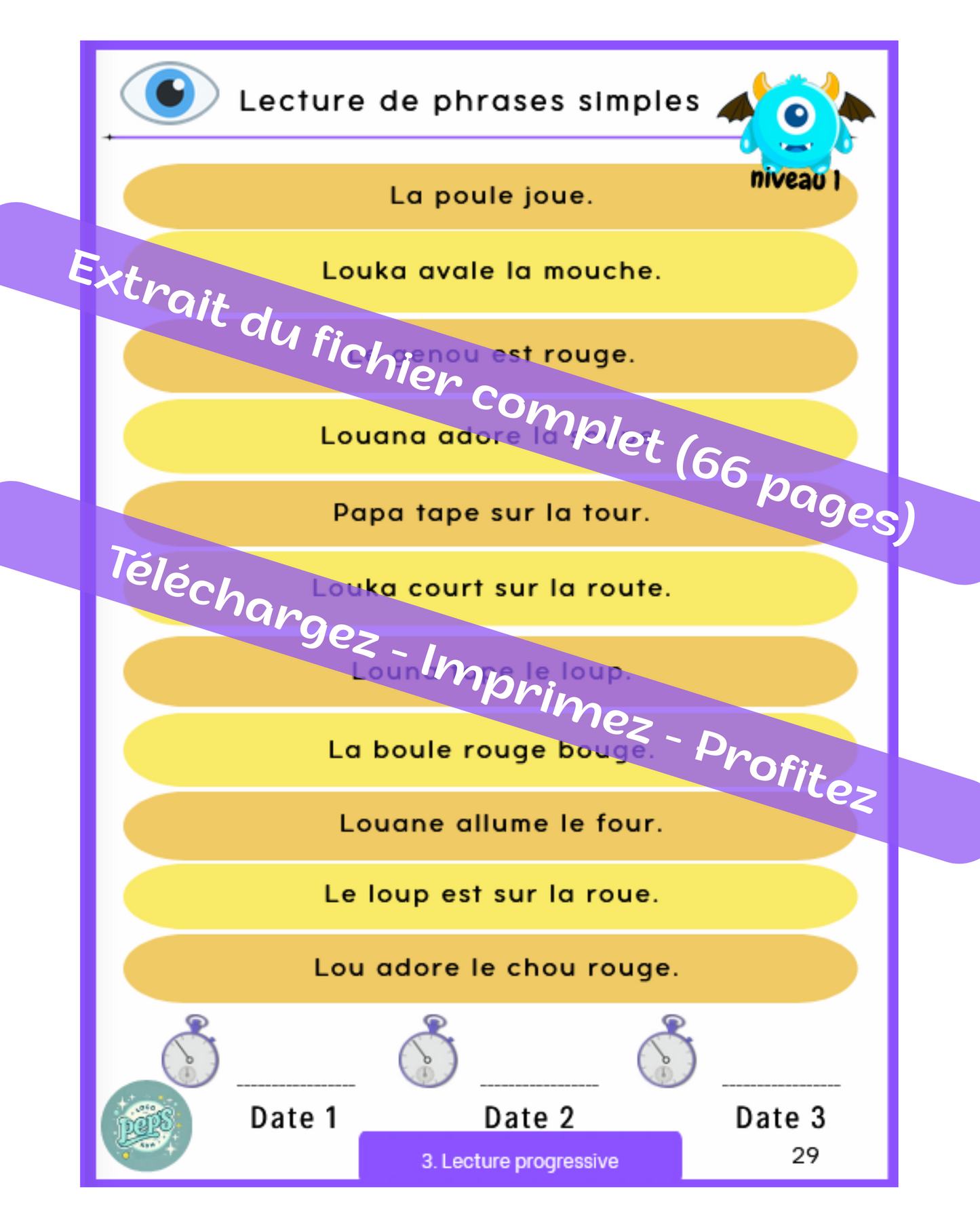 Lecture en vue - son "ou" - fichier lecture