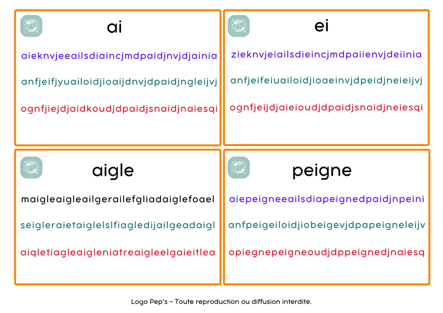 Jeu des baleines - sons ei/ai