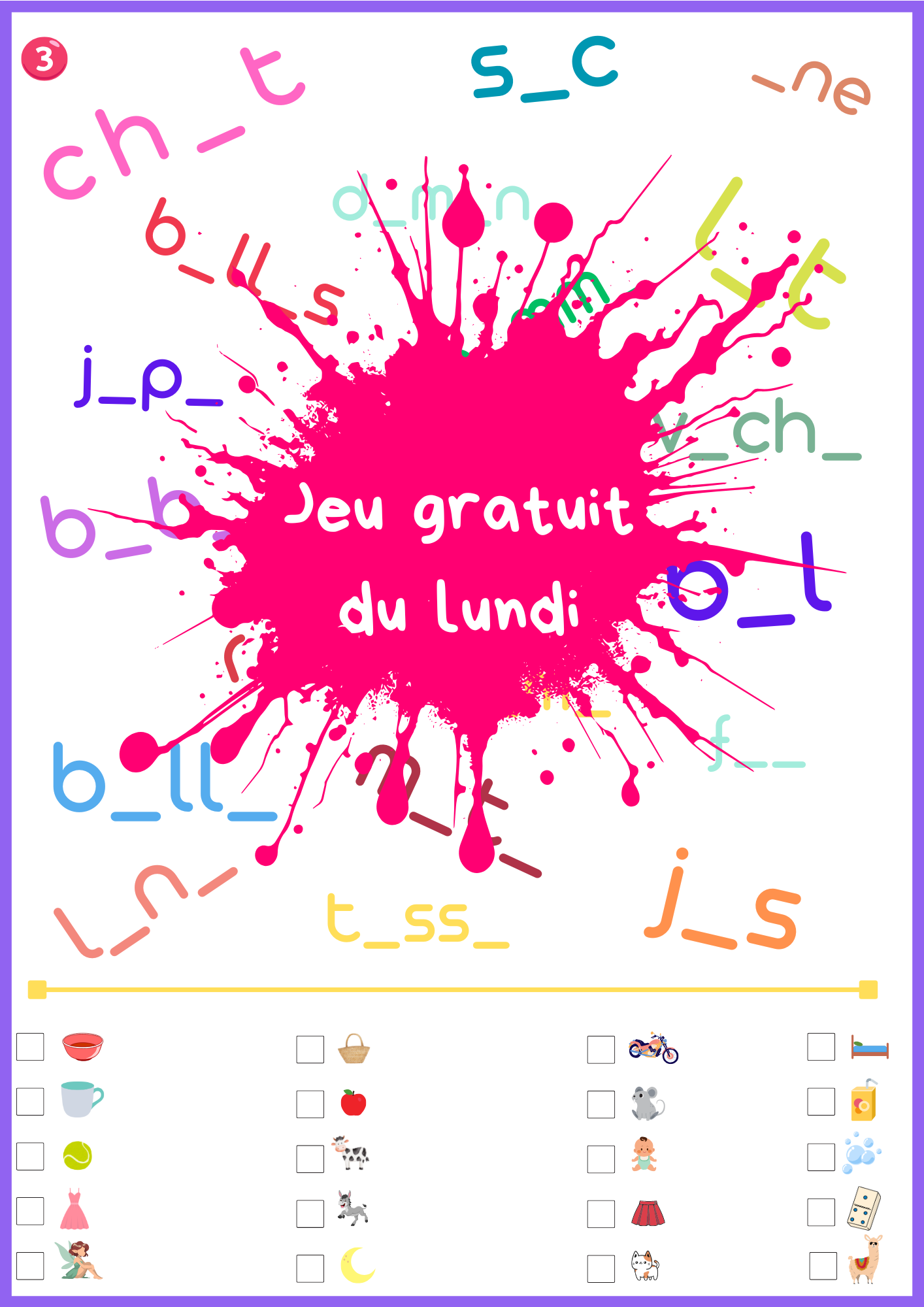 Jeu : lire & écrire des mots simples