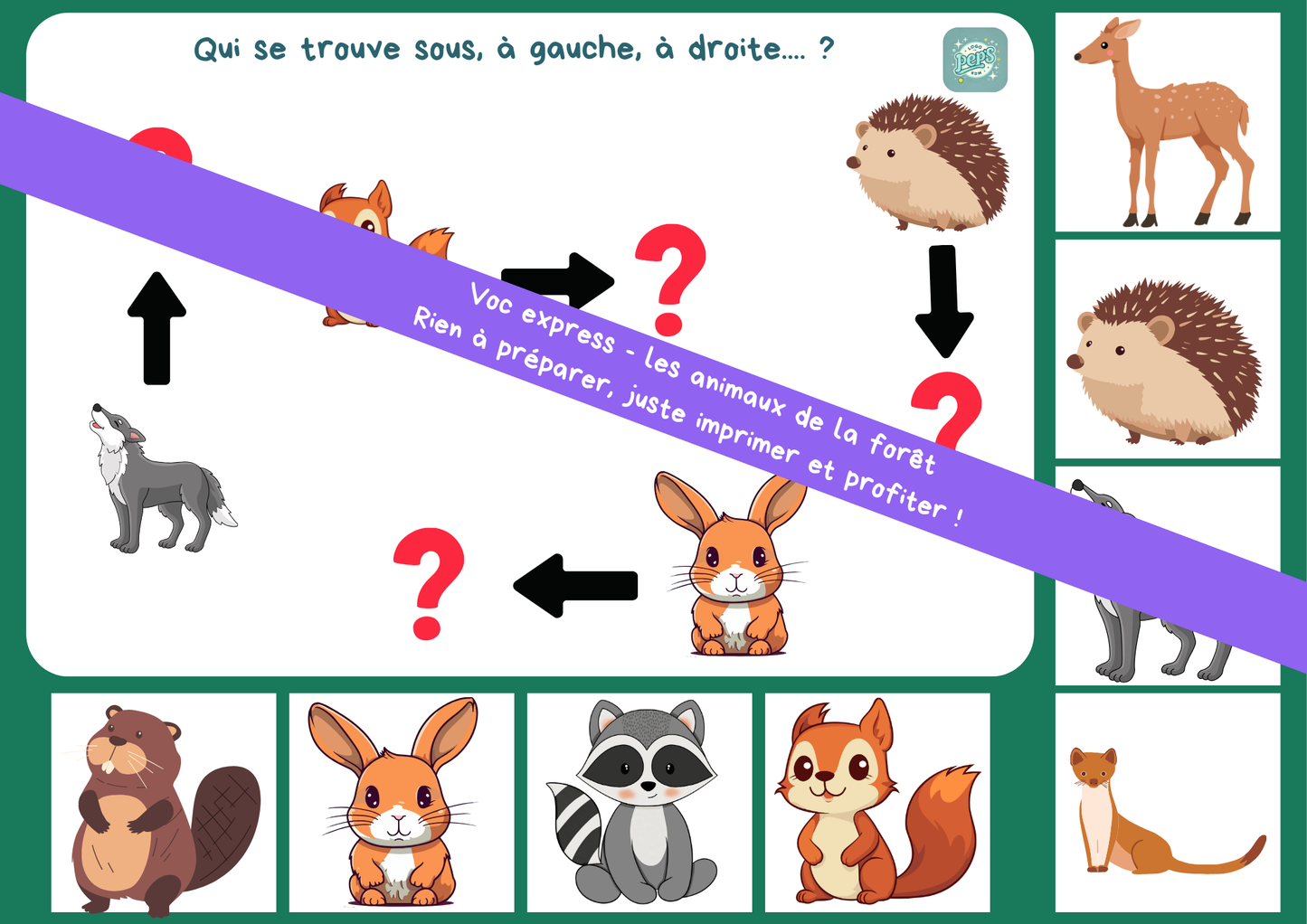 Voc express - les animaux de la forêt