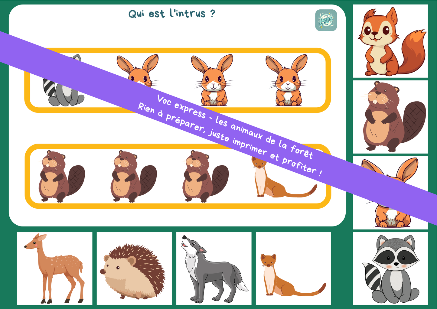 Voc express - les animaux de la forêt