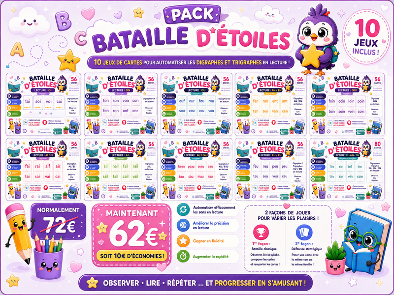 Pack Bataille d’étoiles : Digraphes et Trigraphes