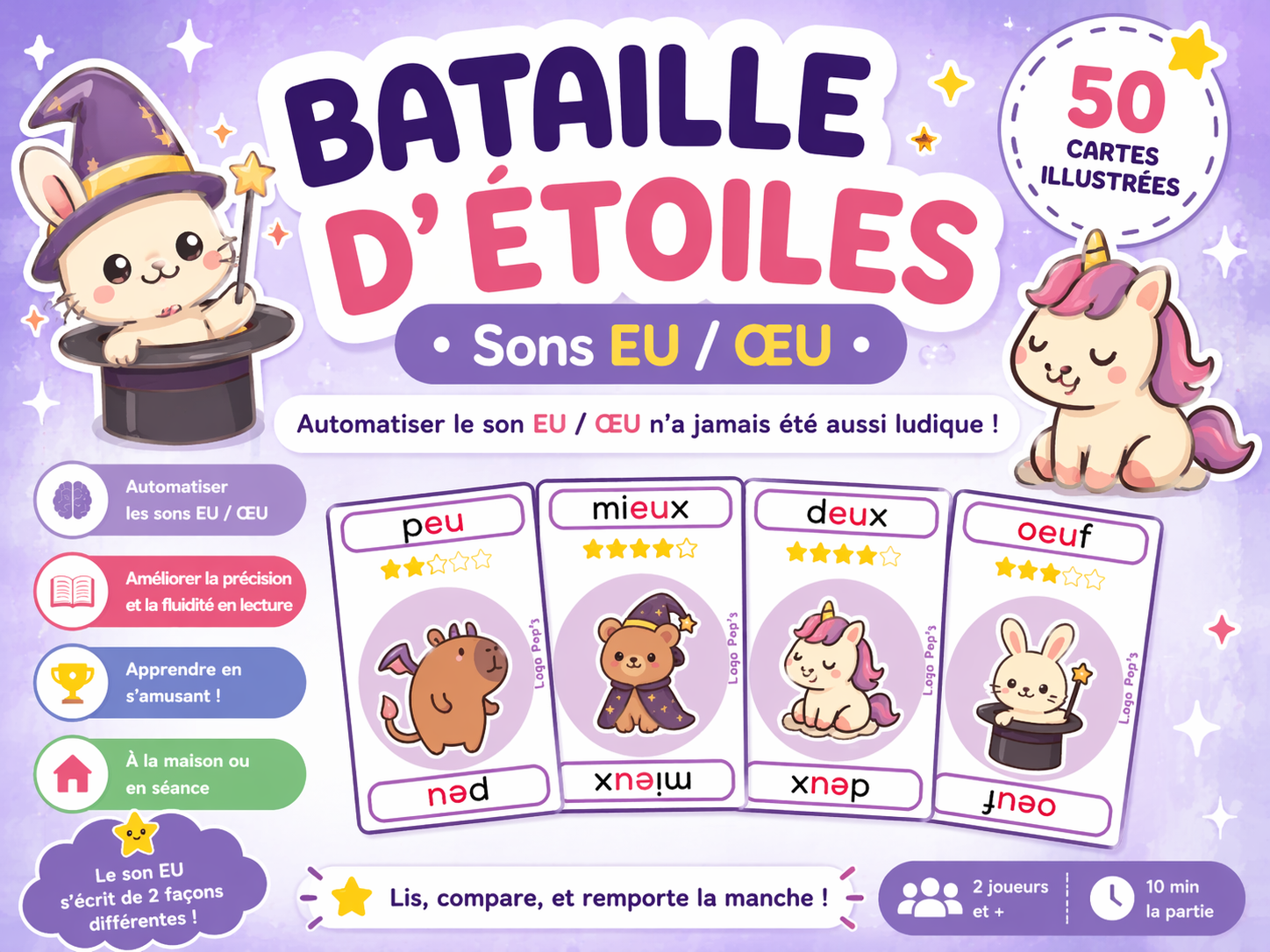 Bataille d’Étoiles – Son EU / ŒU – Jeu de 50 cartes