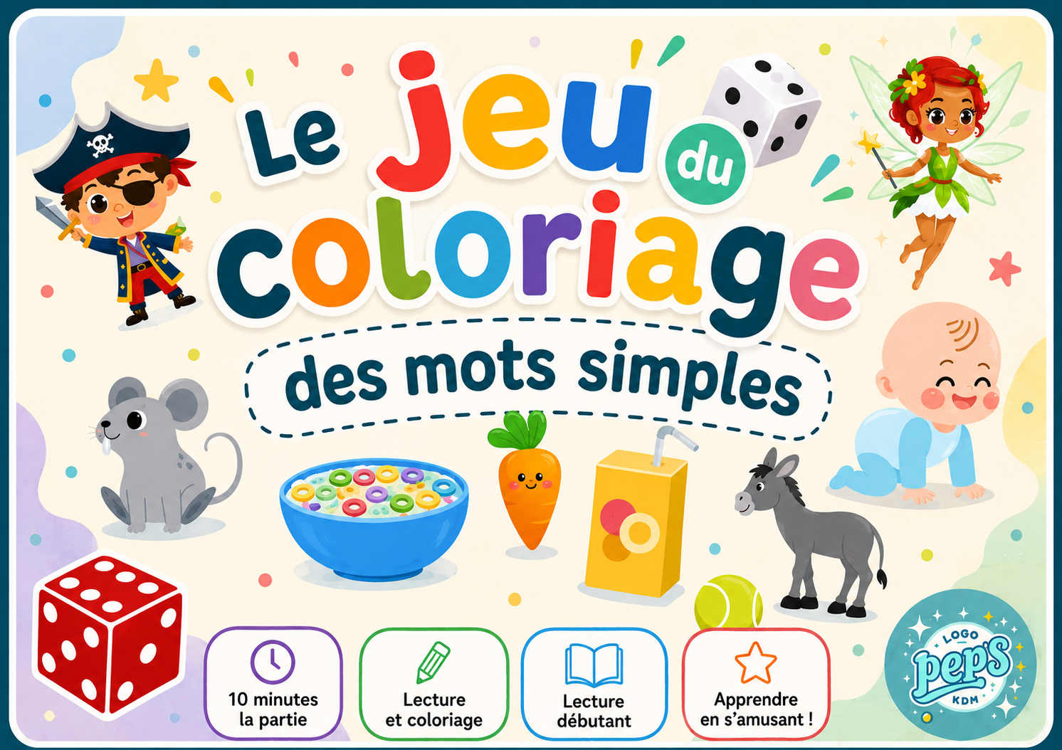 Le jeu du coloriage des mots simples