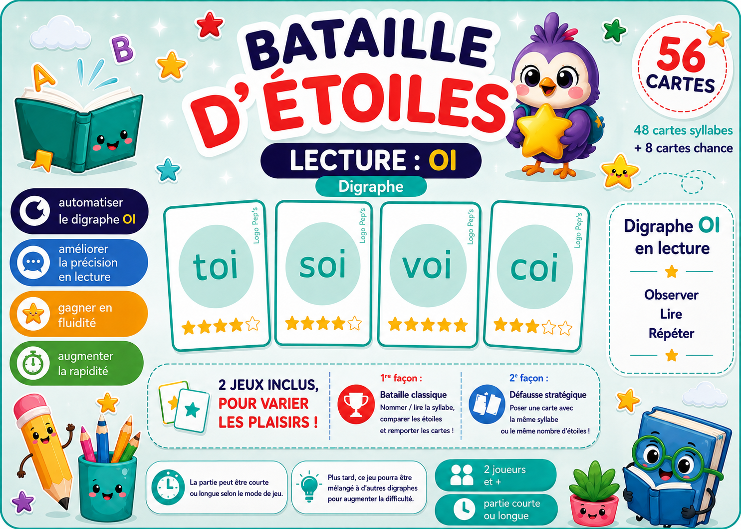 Pack Bataille d’étoiles : Digraphes et Trigraphes