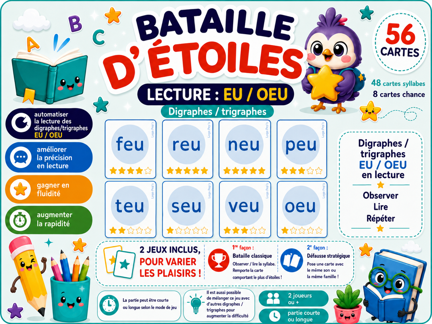Pack Bataille d’étoiles : Digraphes et Trigraphes