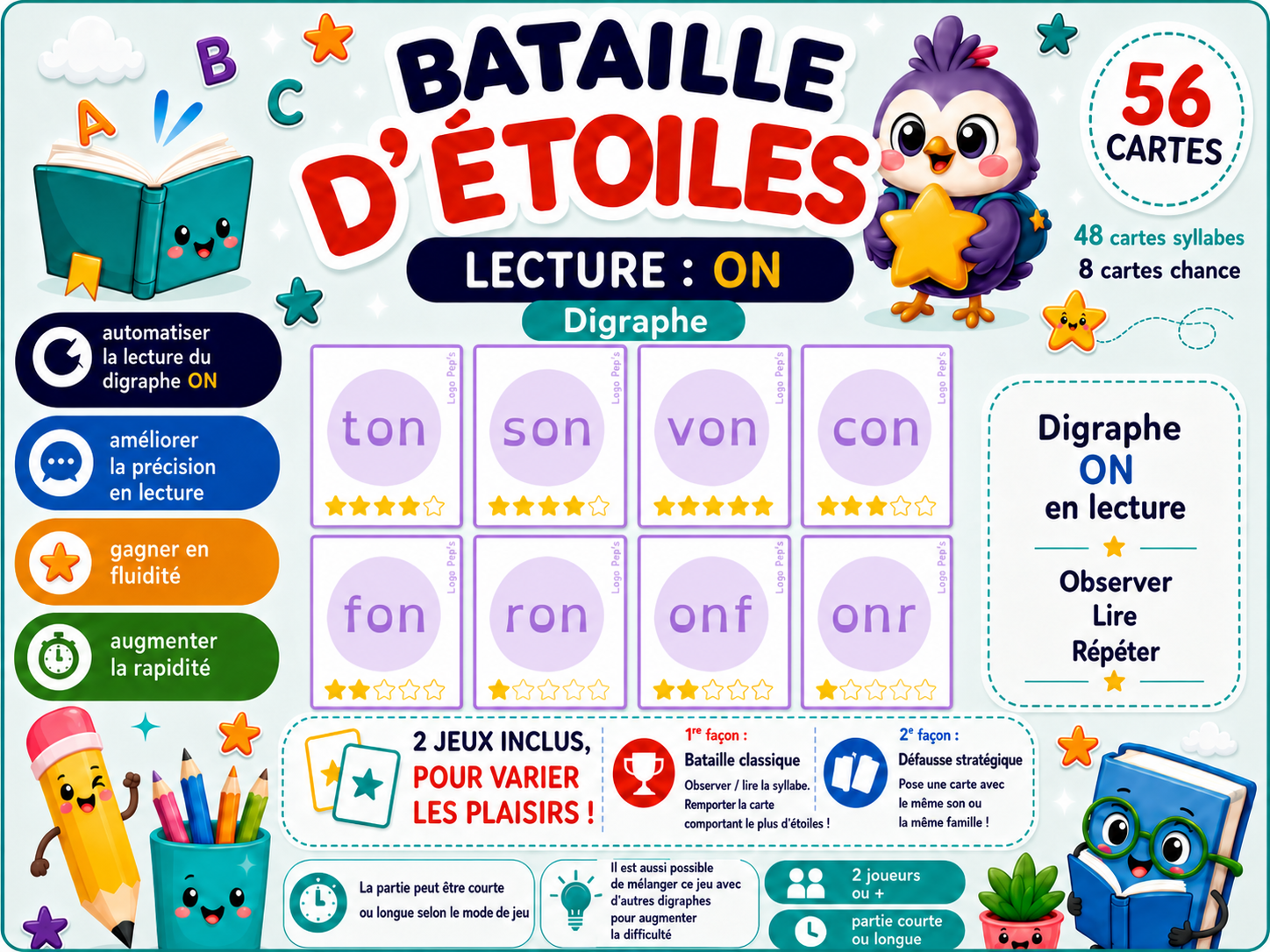 Pack Bataille d’étoiles : Digraphes et Trigraphes