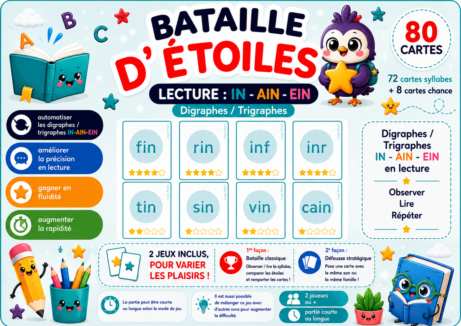 Pack Bataille d’étoiles : Digraphes et Trigraphes