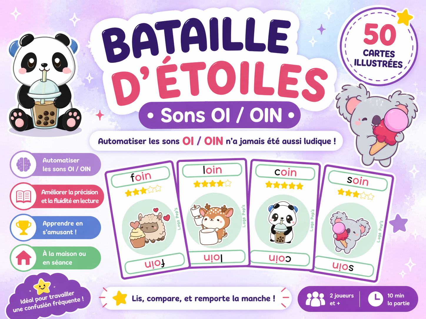 Bataille d'étoiles – Sons OI / OIN (50 cartes)