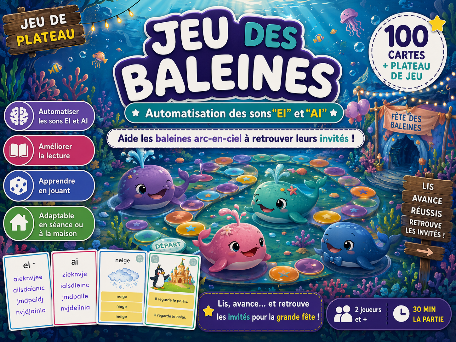 Jeu des baleines - sons ei/ai