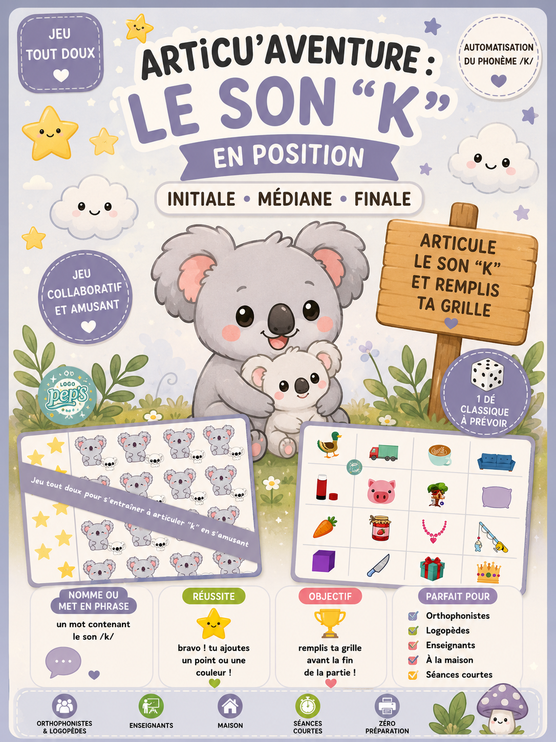 Articu'aventure : "k"  position initiale/médiane/finale