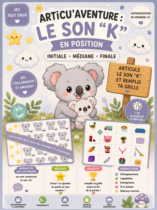 Articu'aventure : "k"  position initiale/médiane/finale