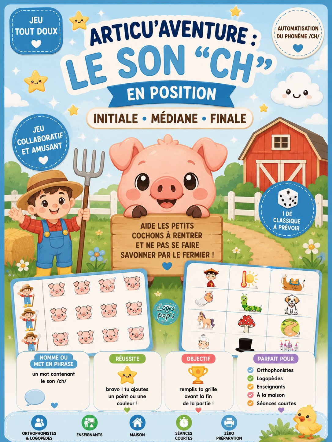 Articu'aventure : "ch" position initiale/médiane/finale