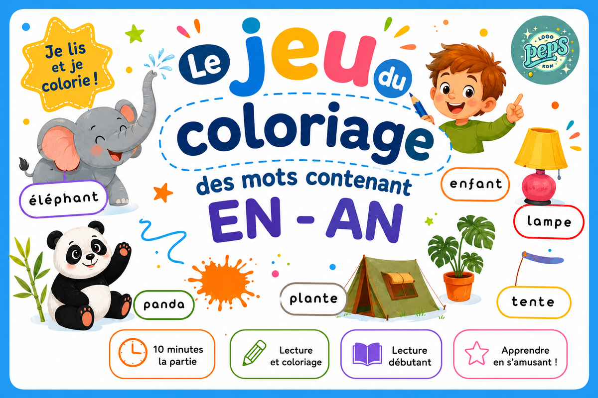 Coloriage des mots – Sons EN/AN