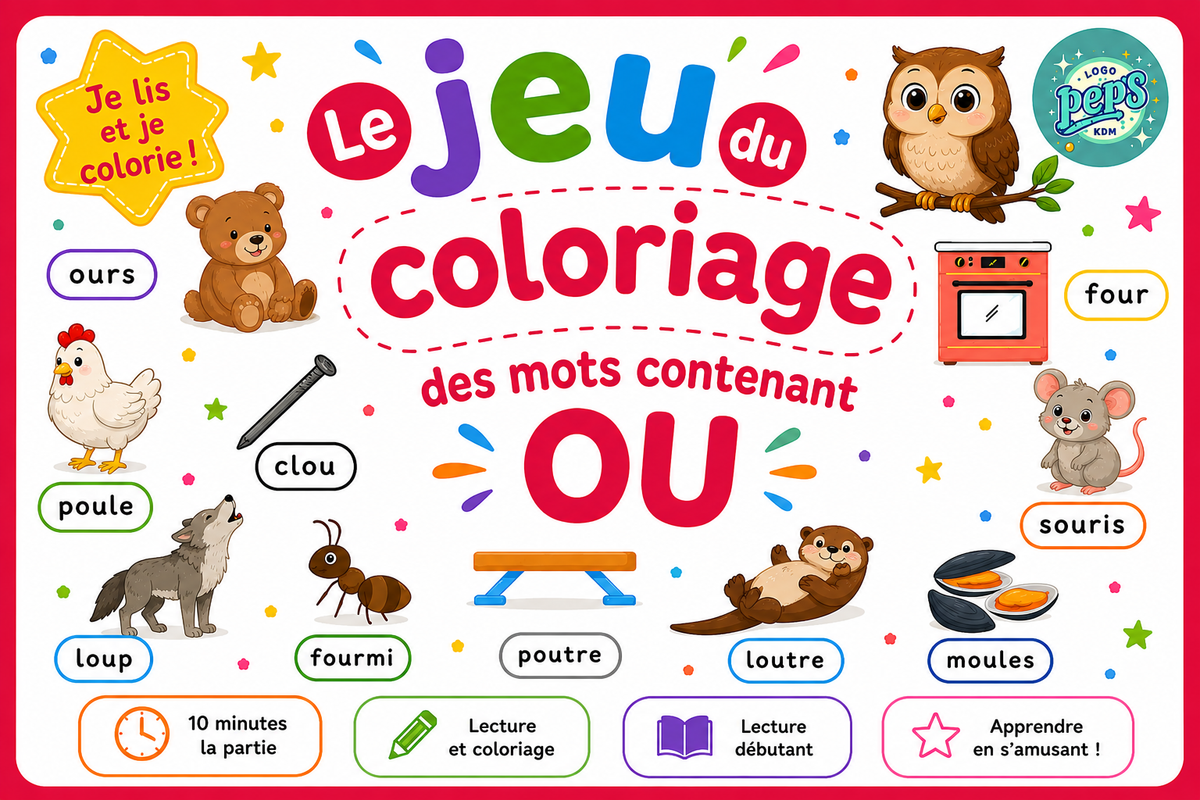 Le coloriage des mots contenant OU