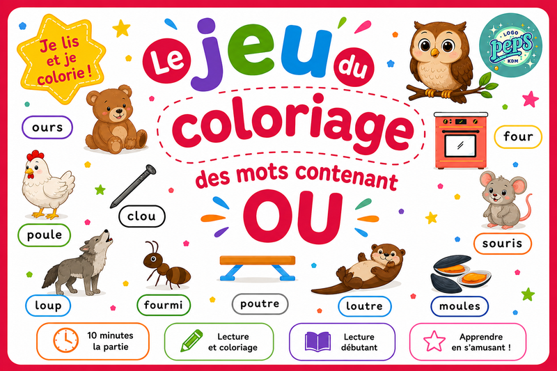 Le coloriage des mots contenant OU