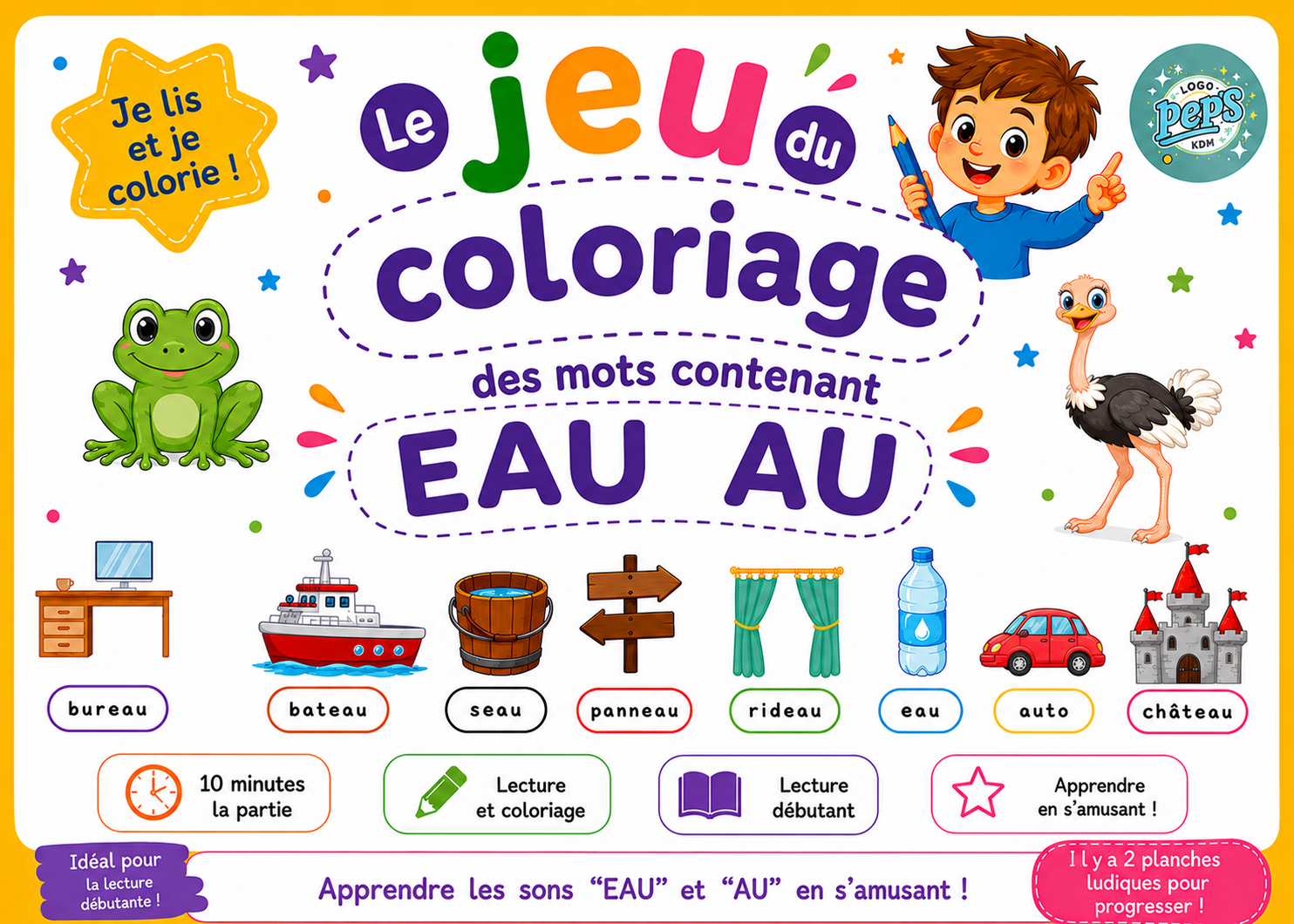 Coloriage des mots – Sons EAU & AU