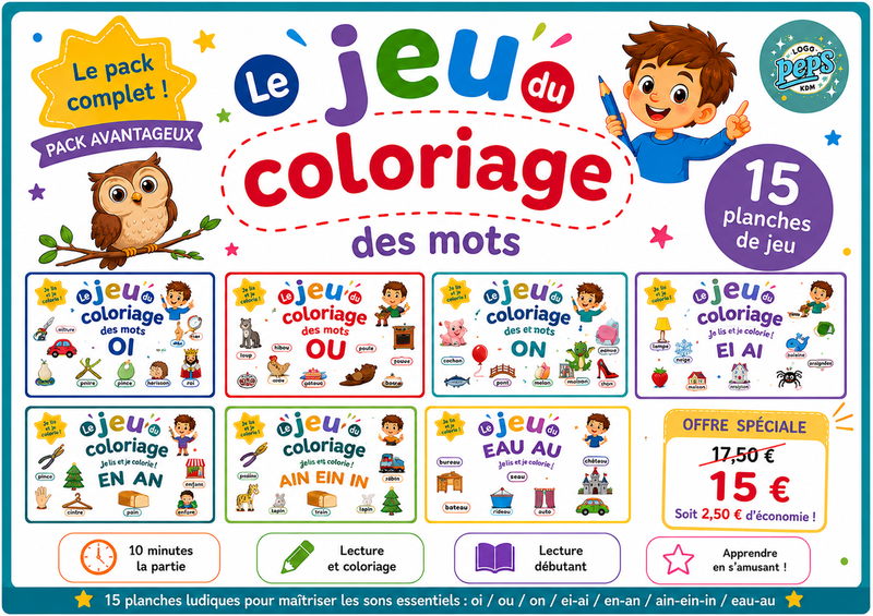 Le jeu du coloriage des digraphes et trigraphes - Pack avantageux