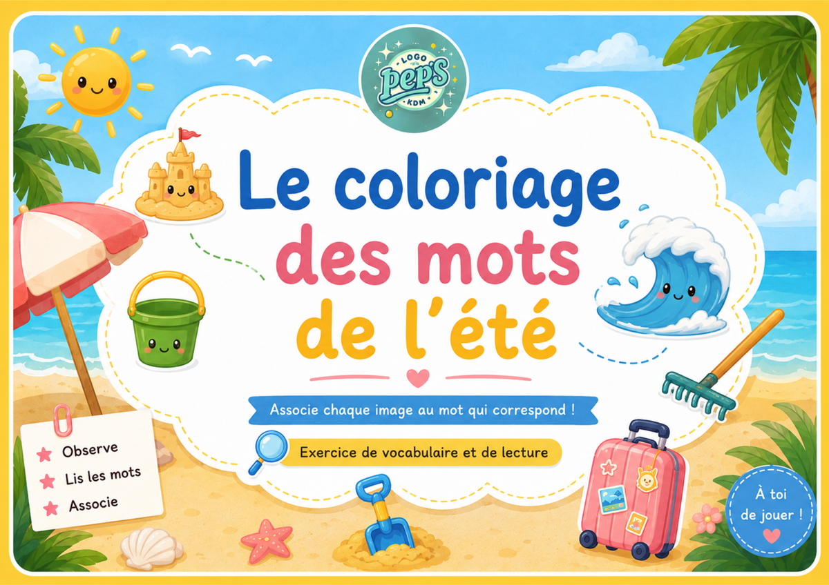 Le coloriage des mots de l'été