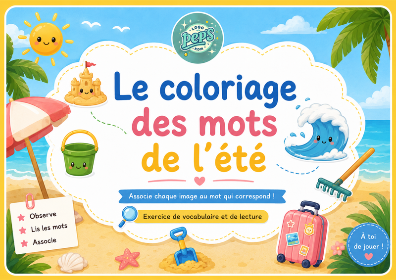 Le coloriage des mots de l'été