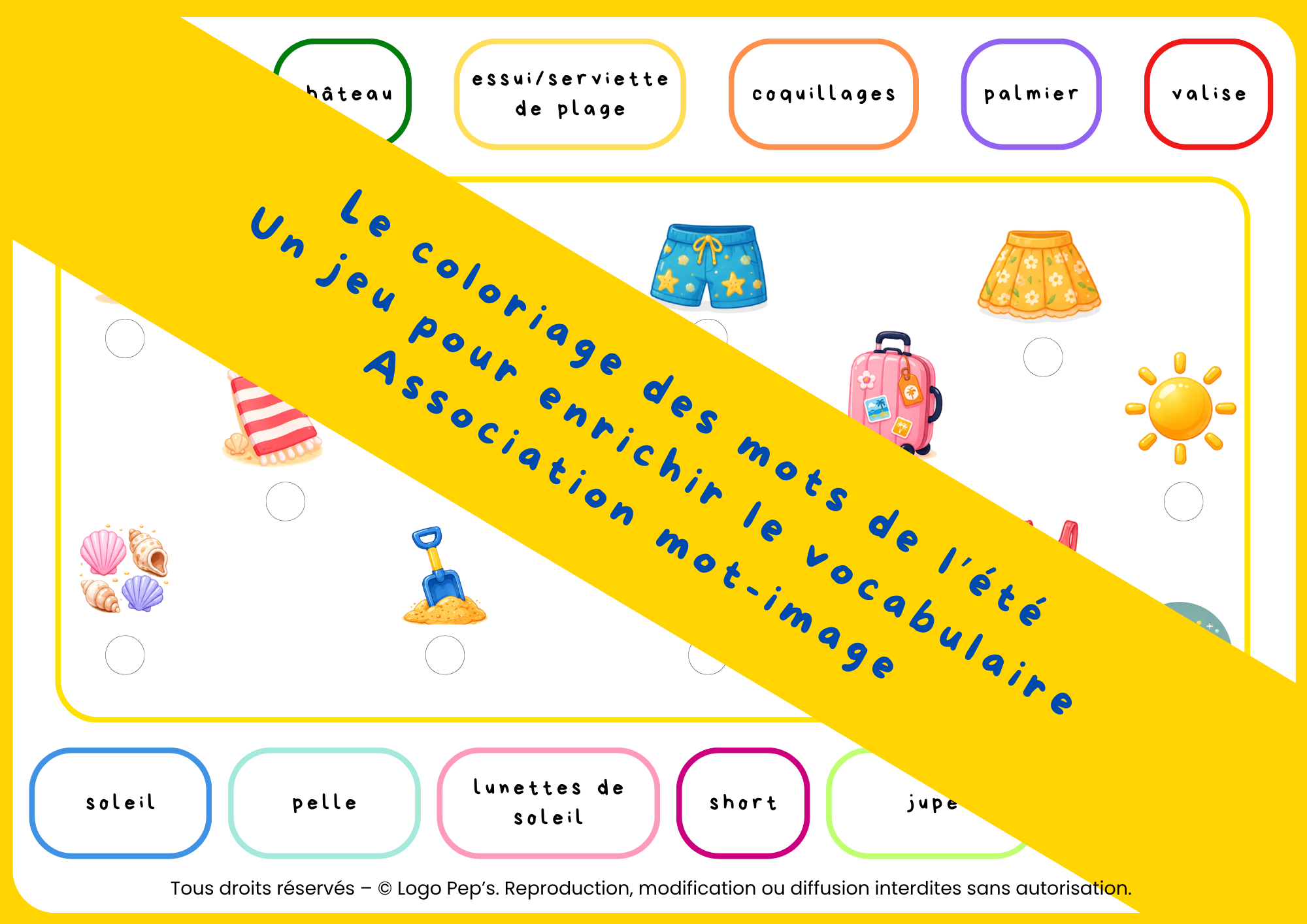 Le coloriage des mots de l'été