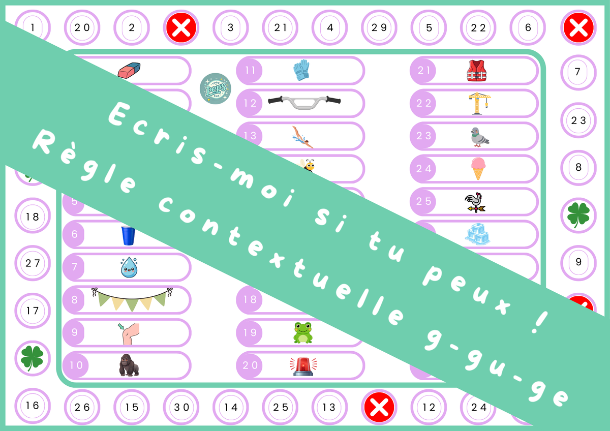 Écris-moi si tu peux ! Règle contextuelle – G / GU / GE
