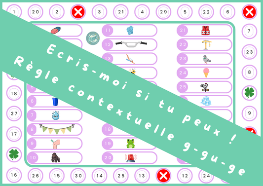 Écris-moi si tu peux ! Règle contextuelle – G / GU / GE