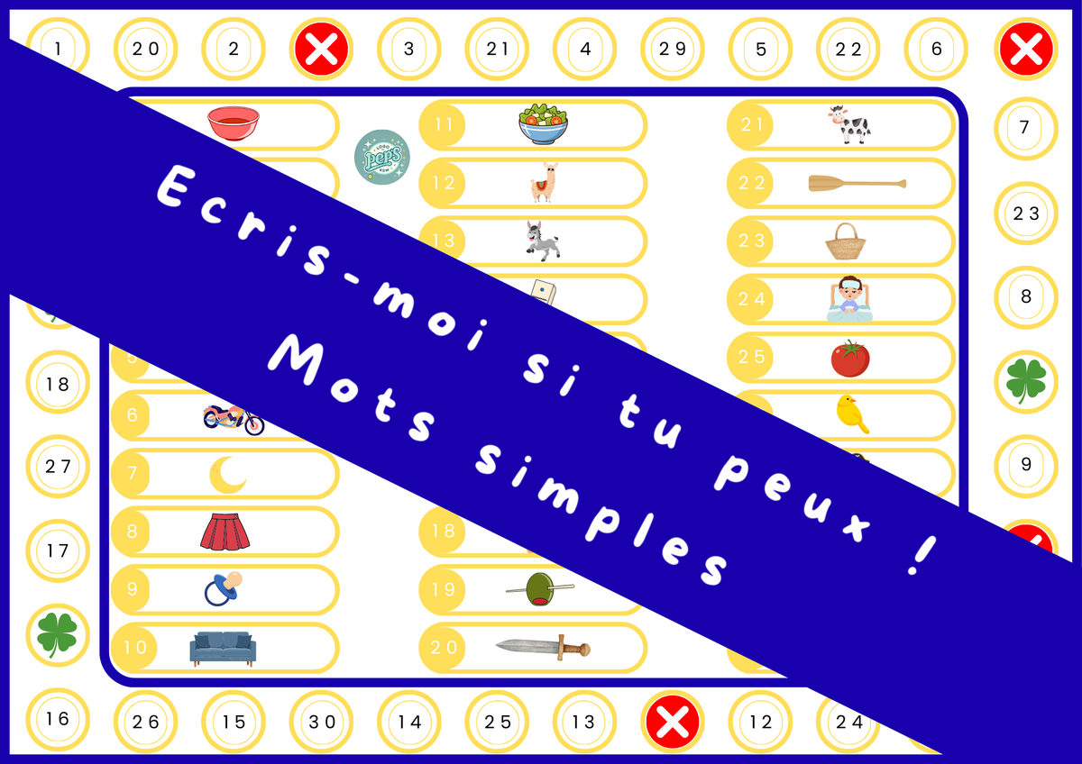 Écris-moi si tu peux !  Mots simples