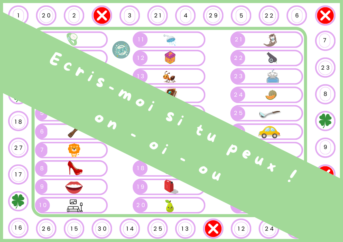 Écris-moi si tu peux ! Jeu d’écriture – OI / ON / OU