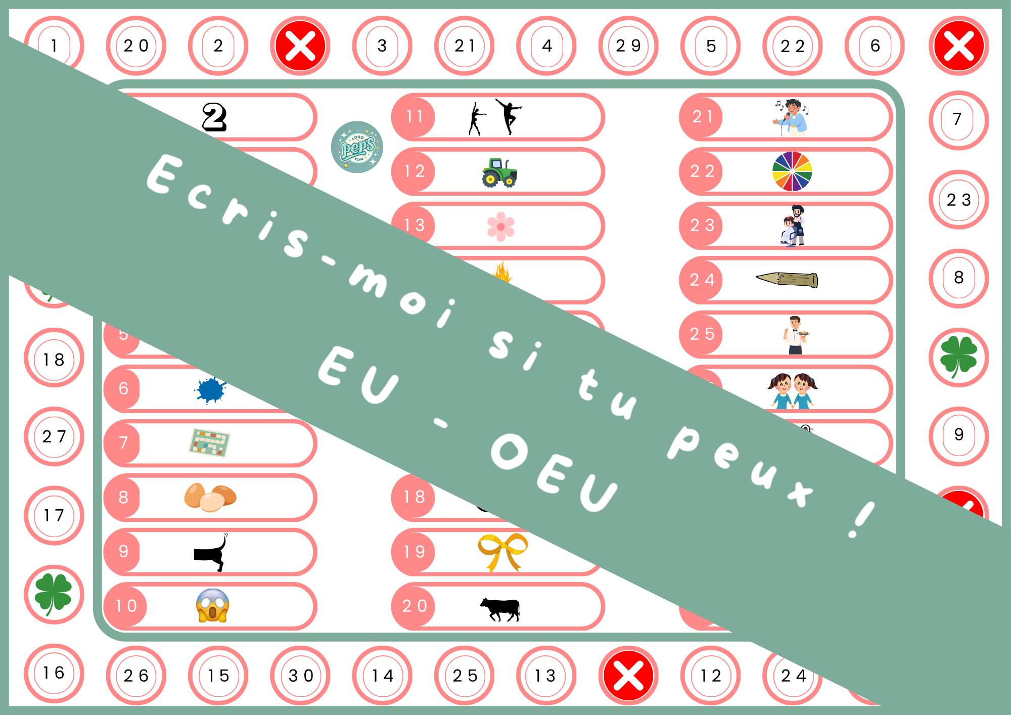 Écris-moi si tu peux ! Jeu d’écriture – EU / ŒU